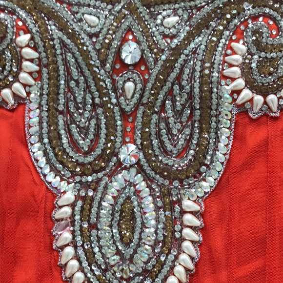 Salwar- Indian Punjabi orange party suit - Picture 4 of 4